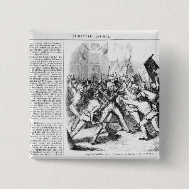 Fight between the Republicans & Parliament 15 Cm Square Badge (Front)