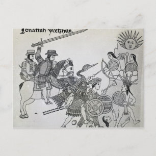 Fight between the Spanish and the Aztecs Postcard