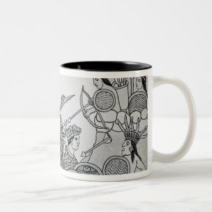 Fight between the Spanish and the Aztecs Two-Tone Coffee Mug