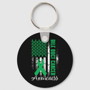 Fight Bile Duct Cancer Awareness Kelly Green Ribbo Key Ring