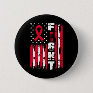 Fight Blood Cancer Awareness Patriotic Usa America 6 Cm Round Badge
