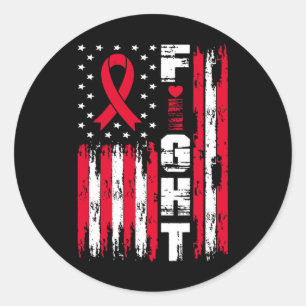 Fight Blood Cancer Awareness Patriotic USA America Classic Round Sticker