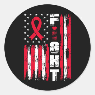 Fight Blood Cancer Awareness Patriotic Usa America Classic Round Sticker