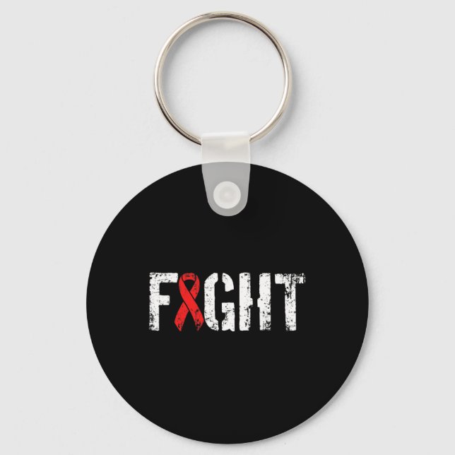 Fight Blood Cancer- Military-Style Red Awareness R Key Ring (Front)