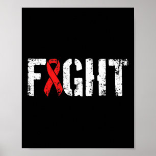 Fight Blood Cancer- Military-Style Red Awareness R Poster