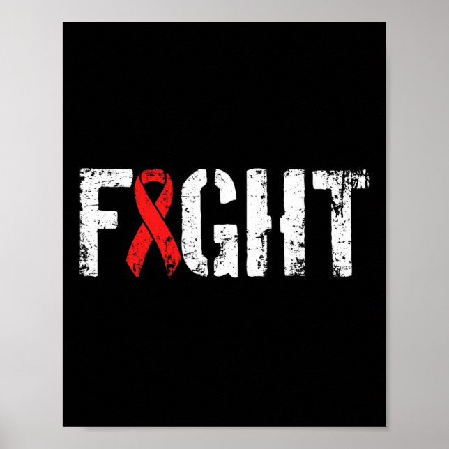 Fight Blood Cancer- Military-style Red Awareness R Poster (Front)