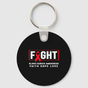 Fight Blood Cancer - Red Ribbon  Key Ring