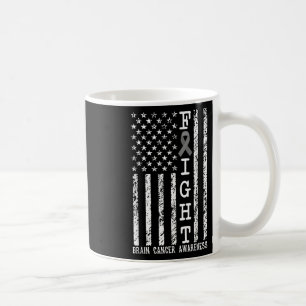 Fight Brain Cancer Awareness American Flag United  Coffee Mug