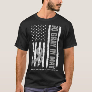 Fight brain cancer awareness wear grey in may T-Shirt