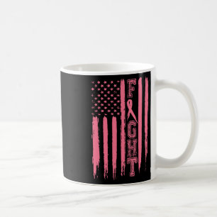 Fight Breast Cancer American Flag Breast Cancer Su Coffee Mug