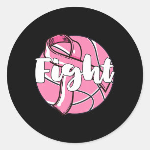 Fight Breast Cancer Awareness Basketball Player Ba Classic Round Sticker