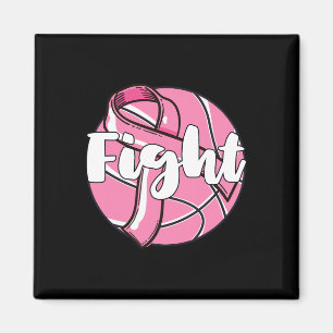 Fight Breast Cancer Awareness Basketball Player Ba Magnet