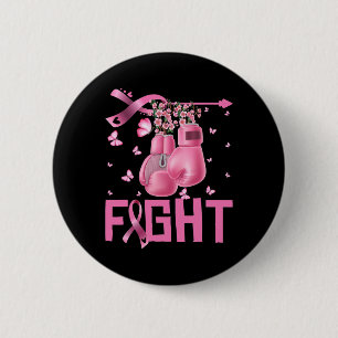 Fight Breast Cancer Awareness Boxing Gloves Warrio 6 Cm Round Badge