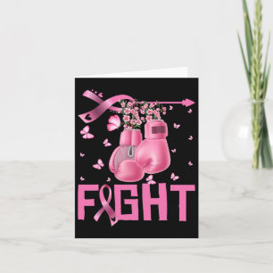 Fight Breast Cancer Awareness Boxing Gloves Warrio Card