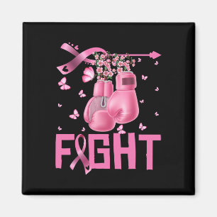 Fight Breast Cancer Awareness Boxing Gloves Warrio Magnet