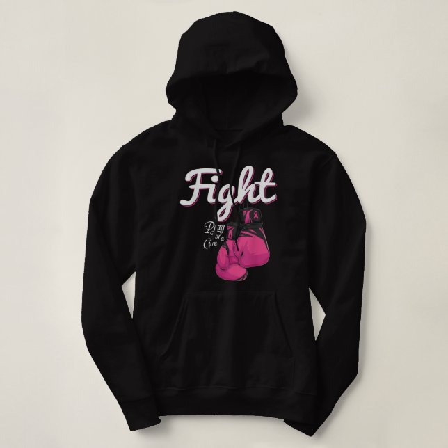 Fight Breast Cancer Awareness Pink Boxing Glove Fi Hoodie (Design Front)
