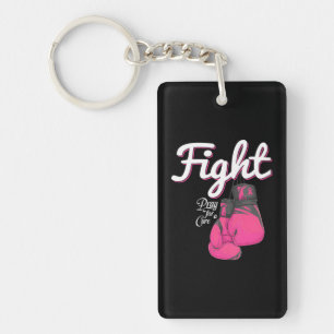 Fight Breast Cancer Awareness Pink Boxing Glove Key Ring
