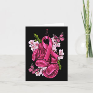 Fight Breast Cancer Awareness Pink Boxing Gloves P Card