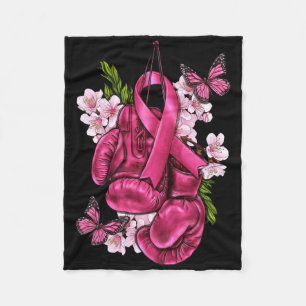 Fight Breast Cancer Awareness Pink Boxing Gloves P Fleece Blanket