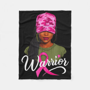 Fight Breast Cancer Awareness Warrior Flag Usa Cam Fleece Blanket