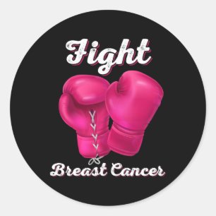 Fight Breast Cancer Boxing Gloves Breast Cancer Aw Classic Round Sticker