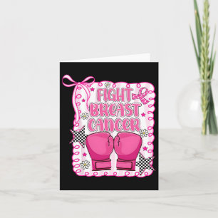 Fight Breast Cancer Boxing Gloves Pink Ribbon Warr Card