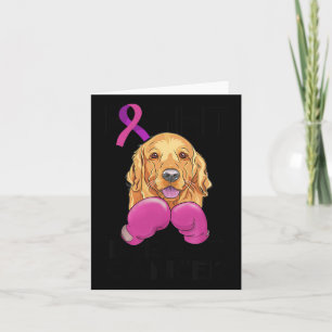 Fight Breast Cancer Golden Retriever Awareness Box Card