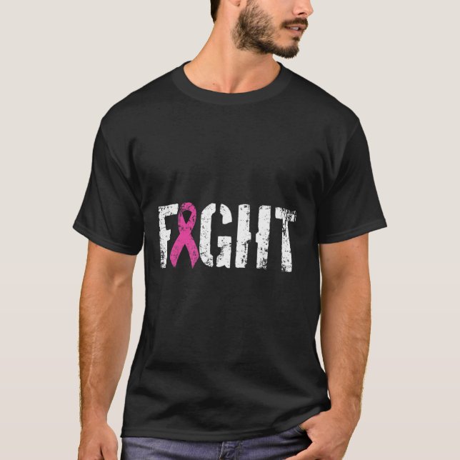 Fight Breast Cancer - Pink Military Style Awarenes T-Shirt (Front)