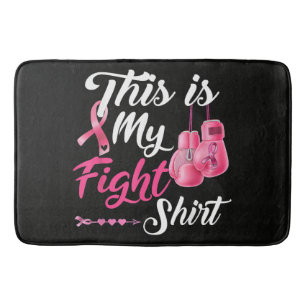 Fight Breast Cancer Pink Ribbon Fighter Boxing Bath Mat