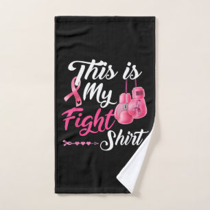 Fight Breast Cancer Pink Ribbon Fighter Boxing Hand Towel