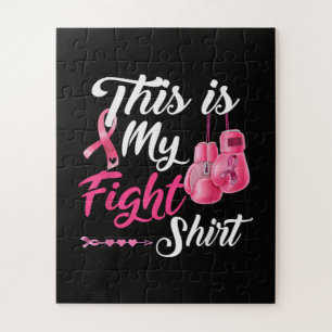 Fight Breast Cancer Pink Ribbon Fighter Boxing Jigsaw Puzzle