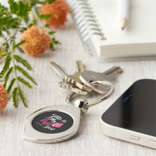 Fight Breast Cancer Pink Ribbon Fighter Boxing Key Ring