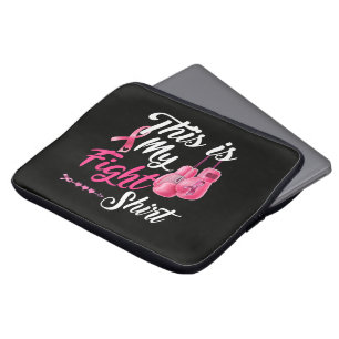 Fight Breast Cancer Pink Ribbon Fighter Boxing Laptop Sleeve