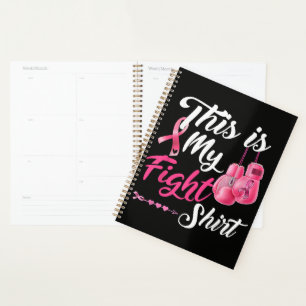 Fight Breast Cancer Pink Ribbon Fighter Boxing Planner