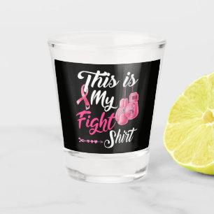 Fight Breast Cancer Pink Ribbon Fighter Boxing Shot Glass