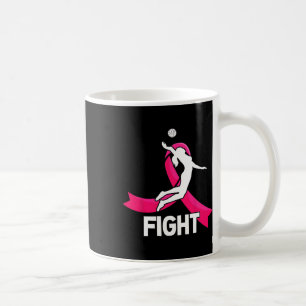 Fight Breast Cancer Volleyball Pink Ribbon Awarene Coffee Mug