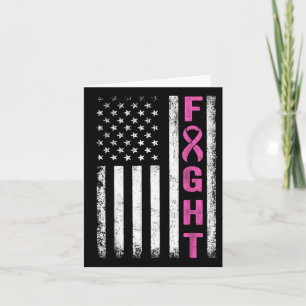 Fight Breast Survivor American Flag Breast Cancer  Card