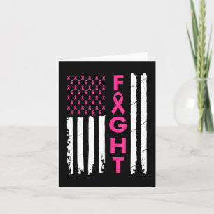 Fight Breast Survivor American Flag Breast Cancer Card