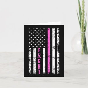 Fight Breast Survivor American Flag Breast Cancer Card