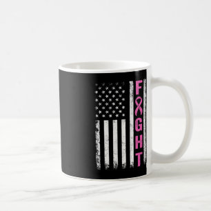 Fight Breast Survivor American Flag Breast Cancer Coffee Mug