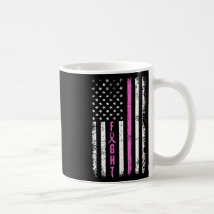 Fight Breast Survivor American Flag Breast Cancer  Coffee Mug