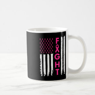 Fight Breast Survivor American Flag Breast Cancer Coffee Mug