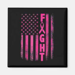 Fight Breast Survivor American Flag Breast Cancer Magnet