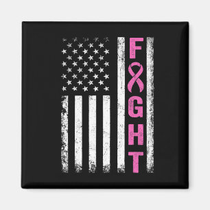 Fight Breast Survivor American Flag Breast Cancer Magnet