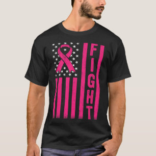 Fight Breast Warrior American Flag Breast Cancer A T-Shirt