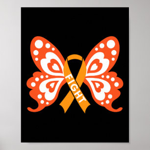 Fight Butterfly Leukaemia Awareness Cancer Survivo Poster