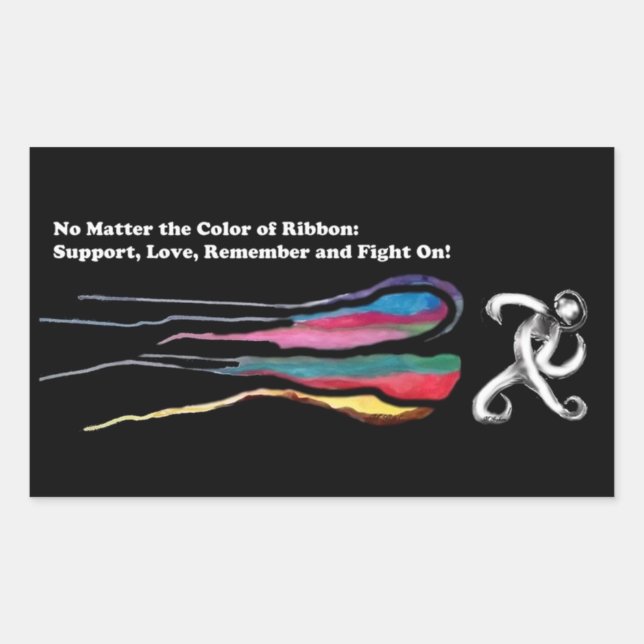 Fight Cancer: All Ribbons Matter Rectangular Sticker (Front)