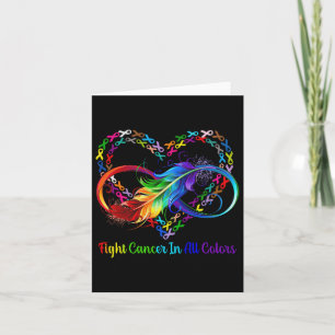 Fight Cancer In All And Every Colour Rainbow Ribbo Card