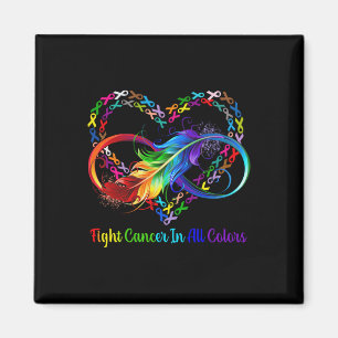 Fight Cancer In All And Every Colour Rainbow Ribbo Magnet