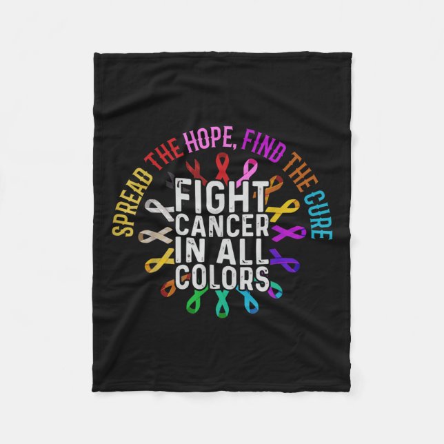 Fight Cancer In All And Every Colour - Ribbons Flo Fleece Blanket (Front)